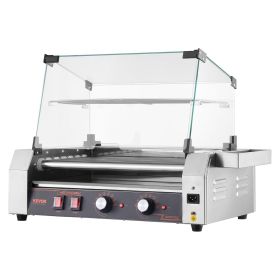 Electric 18 Hot Dog 7 Roller Commercial Grill Cooker Machine Cover 1050W