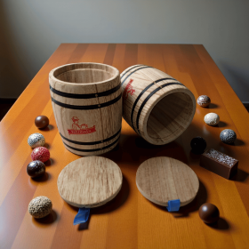 Yakimoto 2-Pack Mini Wood Canisters Set - Small Solid Wood Airtight Storage Jars for Kitchen Countertop Organization, Spices, Sugar, Tea