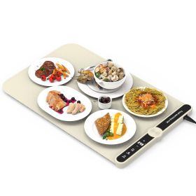 2 Size Optional Silicone Food Warming Mat With 9 Temperature Levels 6Hrs Timer Child Lock Auto Shut Off Roll-Up Electric Warming Tray For Party B (Option: 6Plate)