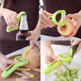 3 Pack Multi-function SCIENTIFIC DESIGN  Original Vegetable Fruit Peeler Carbon Steel Blade easily remove bad piece on potato with convenient pot (Color: Green)